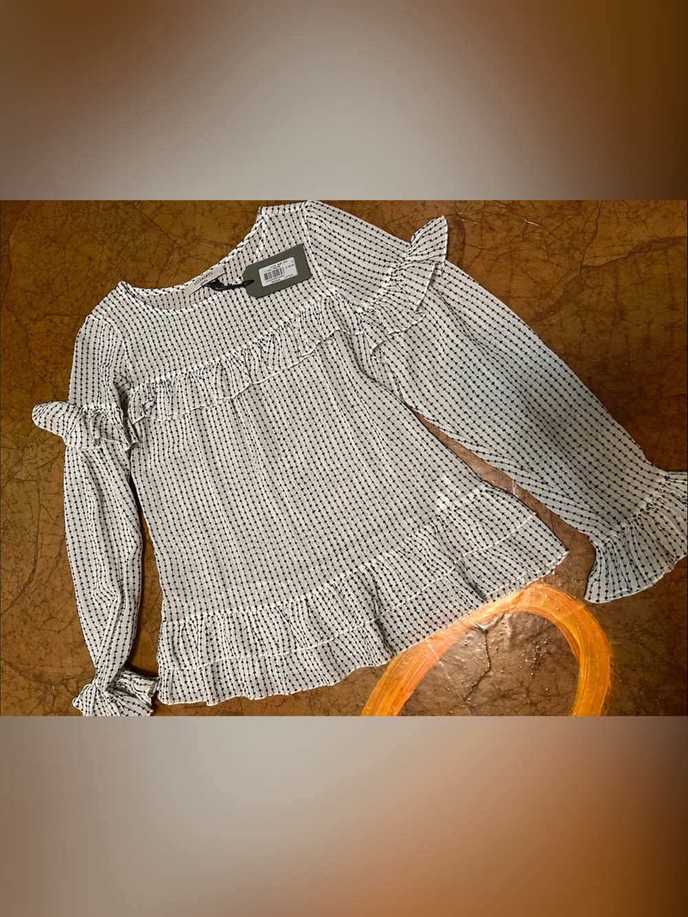 NWT All Saints EVIA Ruffled Blouse Sz Small